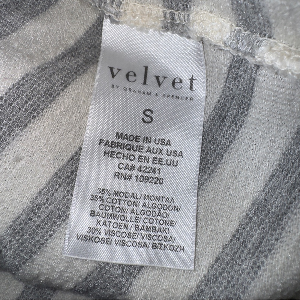 Velvet by Graham & Spencer Striped‎ Lightweight Hooded Top Size Small - Picture 7 of 8